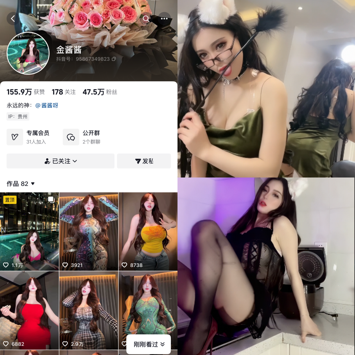 抖音金酱酱私人定制-电鸽